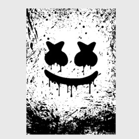 Скетчбук с принтом MARSHMELLO MELT в Тюмени, 100% бумага
 | 48 листов, плотность листов — 100 г/м2, плотность картонной обложки — 250 г/м2. Листы скреплены сверху удобной пружинной спиралью | Тематика изображения на принте: america | dj | marshmello | usa | америка | брызги | краски | маршмелло