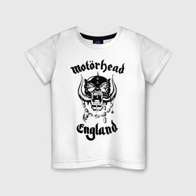 Детская футболка хлопок с принтом MOTORHEAD в Тюмени, 100% хлопок | круглый вырез горловины, полуприлегающий силуэт, длина до линии бедер | england | motorhead | моторхед