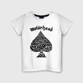 Детская футболка хлопок с принтом MOTORHEAD в Тюмени, 100% хлопок | круглый вырез горловины, полуприлегающий силуэт, длина до линии бедер | Тематика изображения на принте: england | motorhead | моторхед