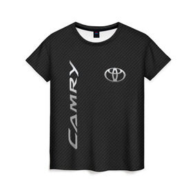 Женская футболка 3D с принтом Toyota Camry в Тюмени, 100% полиэфир ( синтетическое хлопкоподобное полотно) | прямой крой, круглый вырез горловины, длина до линии бедер | toyota | абстракция | авто | автомобиль | лого | логотип | машина | таета | тоета | тойота