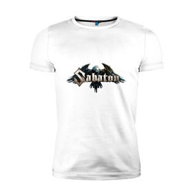 Мужская футболка премиум с принтом Sabaton в Тюмени, 92% хлопок, 8% лайкра | приталенный силуэт, круглый вырез ворота, длина до линии бедра, короткий рукав | metal | rock | sabaton | мерч | метал | рок | рок группа | рок музыка | рокер | сабатон | швеция