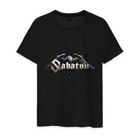 Мужская футболка хлопок с принтом Sabaton в Тюмени, 100% хлопок | прямой крой, круглый вырез горловины, длина до линии бедер, слегка спущенное плечо. | metal | rock | sabaton | мерч | метал | рок | рок группа | рок музыка | рокер | сабатон | швеция