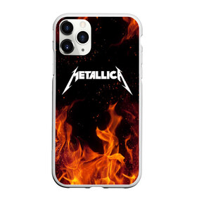 Чехол для iPhone 11 Pro матовый с принтом METALLICA (НА СПИНЕ) в Тюмени, Силикон |  | fire | flame | metallica | металлика | огонь | пламя