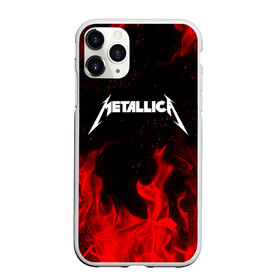 Чехол для iPhone 11 Pro Max матовый с принтом METALLICA (НА СПИНЕ) в Тюмени, Силикон |  | fire | flame | metallica | металлика | огонь | пламя