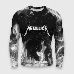 Мужской рашгард 3D с принтом METALLICA (НА СПИНЕ) в Тюмени,  |  | fire | flame | metallica | металлика | огонь | пламя