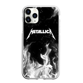 Чехол для iPhone 11 Pro матовый с принтом METALLICA (НА СПИНЕ) в Тюмени, Силикон |  | fire | flame | metallica | металлика | огонь | пламя