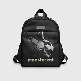 Детский рюкзак 3D с принтом Monstercat в Тюмени, 100% полиэстер | лямки с регулируемой длиной, сверху петелька, чтобы рюкзак можно было повесить на вешалку. Основное отделение закрывается на молнию, как и внешний карман. Внутри дополнительный карман. По бокам два дополнительных кармашка | Тематика изображения на принте: monstercat | клуб | клубная музыка | кот | котенок | кошка | лейбл | монстар | монстар кет | монстер | музыка | танцевальная музыка | электронная | электронная музыка