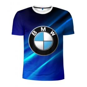 Мужская футболка 3D спортивная с принтом BMW (РЕДАЧ) в Тюмени, 100% полиэстер с улучшенными характеристиками | приталенный силуэт, круглая горловина, широкие плечи, сужается к линии бедра | bmw | bmw performance | m | motorsport | performance | бмв | моторспорт