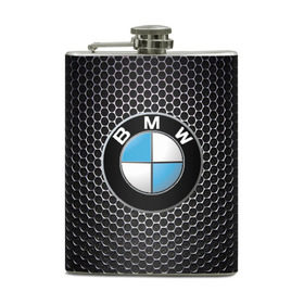 Фляга с принтом BMW (РЕДАЧ) в Тюмени, металлический корпус | емкость 0,22 л, размер 125 х 94 мм. Виниловая наклейка запечатывается полностью | bmw | bmw performance | m | motorsport | performance | бмв | моторспорт