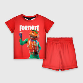 Детский костюм с шортами 3D с принтом Fortnite (Tomato) в Тюмени,  |  | fortnite | game | like | mem | skin | skins | tomato | помидор | скин | томат | форнайн | форнайт | фортнайн | фортнайт