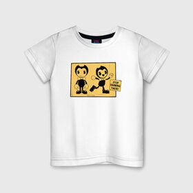Детская футболка хлопок с принтом Bendy And The Ink Machine (54) в Тюмени, 100% хлопок | круглый вырез горловины, полуприлегающий силуэт, длина до линии бедер | 