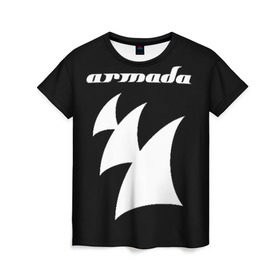 Женская футболка 3D с принтом Armada Music в Тюмени, 100% полиэфир ( синтетическое хлопкоподобное полотно) | прямой крой, круглый вырез горловины, длина до линии бедер | armada | armada music | armin | armin van buuren | van buuren