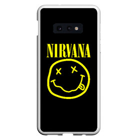 Чехол для Samsung S10E с принтом NIRVANA в Тюмени, Силикон | Область печати: задняя сторона чехла, без боковых панелей | nirvana | smile | курт кобейн | нирвана | смайл