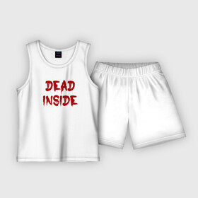 Детская пижама с шортами хлопок с принтом Dead inside в Тюмени,  |  | dead inside | dont open dead inside | дед внутри | дед инсайд