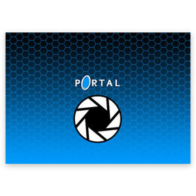 Поздравительная открытка с принтом PORTAL  в Тюмени, 100% бумага | плотность бумаги 280 г/м2, матовая, на обратной стороне линовка и место для марки
 | Тематика изображения на принте: glados | half life. | portal | пиктограммы | портал | телепорт