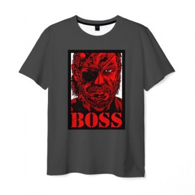 Мужская футболка 3D с принтом Big Boss MGS в Тюмени, 100% полиэфир | прямой крой, круглый вырез горловины, длина до линии бедер | art | big boss | game | metal gear | metal gear solid | mgs | кодзима гений