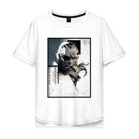 Мужская футболка хлопок Oversize с принтом Big Boss MGS в Тюмени, 100% хлопок | свободный крой, круглый ворот, “спинка” длиннее передней части | art | big boss | game | metal gear | metal gear solid | mgs | кодзима гений