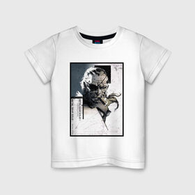 Детская футболка хлопок с принтом Big Boss MGS в Тюмени, 100% хлопок | круглый вырез горловины, полуприлегающий силуэт, длина до линии бедер | art | big boss | game | metal gear | metal gear solid | mgs | кодзима гений