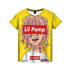 Женская футболка 3D с принтом Lil Pump в Тюмени, 100% полиэфир ( синтетическое хлопкоподобное полотно) | прямой крой, круглый вырез горловины, длина до линии бедер | esskeetit | gazzy garcia | gucci gang | lil pump | lilpump | газзи гарсия | лил памп | рэп | рэпер | эшкере
