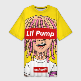 Платье-футболка 3D с принтом Lil Pump в Тюмени,  |  | esskeetit | gazzy garcia | gucci gang | lil pump | lilpump | газзи гарсия | лил памп | рэп | рэпер | эшкере