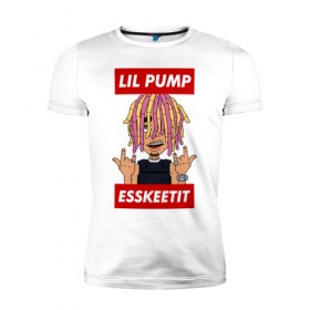 Мужская футболка премиум с принтом Lil Pump в Тюмени, 92% хлопок, 8% лайкра | приталенный силуэт, круглый вырез ворота, длина до линии бедра, короткий рукав | esskeetit | gazzy garcia | gucci gang | lil pump | lilpump | газзи гарсия | лил памп | рэп | рэпер | эшкере