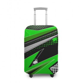 Чехол для чемодана 3D с принтом Зеленая краска в Тюмени, 86% полиэфир, 14% спандекс | двустороннее нанесение принта, прорези для ручек и колес | абстракция | зеленая | клякса | краска | линии | минимализм | полосы | пятна | точки | яркая