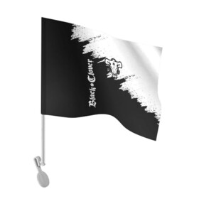 Флаг для автомобиля с принтом ЧЁРНЫЙ КЛЕВЕР | BLACK CLOVER в Тюмени, 100% полиэстер | Размер: 30*21 см | asta | black bull | black clover | bull | clover | аста | бык | клевер | чёрный бык | чёрный клевер