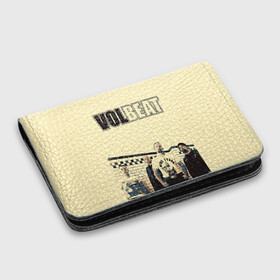 Картхолдер с принтом с принтом Volbeat  в Тюмени, натуральная матовая кожа | размер 7,3 х 10 см; кардхолдер имеет 4 кармана для карт; | groove metal | hardcore | psychobilly | volbeat | волбит