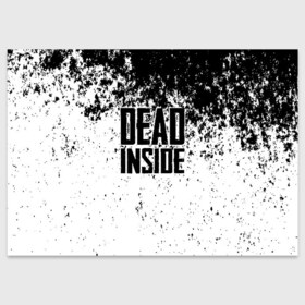 Поздравительная открытка с принтом Dead Inside в Тюмени, 100% бумага | плотность бумаги 280 г/м2, матовая, на обратной стороне линовка и место для марки
 | dead | dota | inside | аниме | внутри | гуль | дэд | инсайд | мертвец | мертвый | токийский