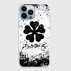 Чехол для iPhone 13 Pro Max с принтом Черный Клевер испачканный фон в Тюмени,  |  | Тематика изображения на принте: asta | black bull | black clover | bull | clover | аста | бык | клевер | чёрный бык | чёрный клевер