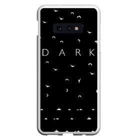 Чехол для Samsung S10E с принтом DARK - Birds (Тьма) в Тюмени, Силикон | Область печати: задняя сторона чехла, без боковых панелей | Тематика изображения на принте: 1921 | 1953 | 1986 | 2019 | 2052 | dark | future | jonas | logo | mikkel | mundus | no future | portal | sic | будущего | йонас | лого | логотип | миккель | надпись | нет | портал | сериал | сериалы | символ | тьма