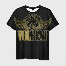 Мужская футболка 3D с принтом Volbeat  в Тюмени, 100% полиэфир | прямой крой, круглый вырез горловины, длина до линии бедер | Тематика изображения на принте: groove metal | hardcore | psychobilly | volbeat | волбит