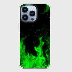 Чехол для iPhone 13 Pro с принтом ЗЕЛЁНЫЙ ОГОНЬ | GREEN FIRE в Тюмени,  |  | bright | fire | flame | heat | light | wildfire | искры | огненный | огонь | пламя | пожар