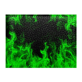 Обложка для студенческого билета с принтом ЗЕЛЁНЫЙ ОГОНЬ | GREEN FIRE в Тюмени, натуральная кожа | Размер: 11*8 см; Печать на всей внешней стороне | Тематика изображения на принте: bright | fire | flame | heat | light | wildfire | искры | огненный | огонь | пламя | пожар