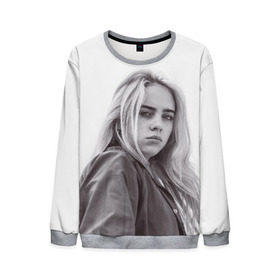 Мужской свитшот 3D с принтом BILLIE EILISH в Тюмени, 100% полиэстер с мягким внутренним слоем | круглый вырез горловины, мягкая резинка на манжетах и поясе, свободная посадка по фигуре | ayelish | bad guy | bellyache | bilie eilish | bilie elish | billie | billie eilish | eilish | electronic | elish | music | били айлиш | билли айлиш | эйлиш | элиш