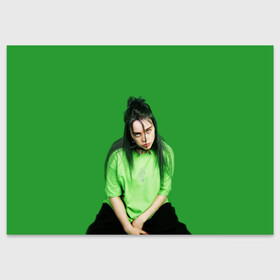 Поздравительная открытка с принтом BILLIE EILISH в Тюмени, 100% бумага | плотность бумаги 280 г/м2, матовая, на обратной стороне линовка и место для марки
 | Тематика изображения на принте: ayelish | bad guy | bellyache | bilie eilish | bilie elish | billie | billie eilish | eilish | electronic | elish | music | били айлиш | билли айлиш | эйлиш | элиш