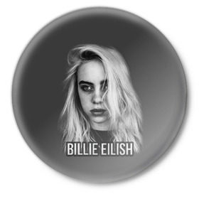 Значок с принтом BILLIE EILISH в Тюмени,  металл | круглая форма, металлическая застежка в виде булавки | ayelish | bad guy | bellyache | bilie eilish | bilie elish | billie | billie eilish | eilish | electronic | elish | music | били айлиш | билли айлиш | эйлиш | элиш