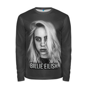 Мужской лонгслив 3D с принтом BILLIE EILISH в Тюмени, 100% полиэстер | длинные рукава, круглый вырез горловины, полуприлегающий силуэт | ayelish | bad guy | bellyache | bilie eilish | bilie elish | billie | billie eilish | eilish | electronic | elish | music | били айлиш | билли айлиш | эйлиш | элиш