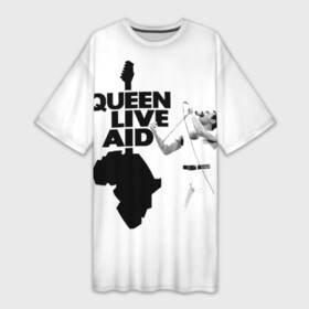 Платье-футболка 3D с принтом Queen LIVE AID в Тюмени,  |  | Тематика изображения на принте: bohemian | brian | freddie | john | mercury | must go on | queen | rhapsody | roger | taylor | the miracle | the show | богемская | рапсодия | роджер тейлор | фредди меркьюри
