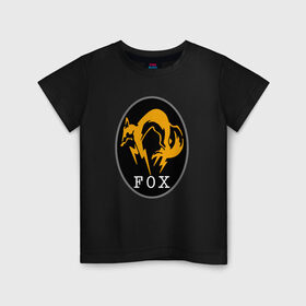 Детская футболка хлопок с принтом FOX в Тюмени, 100% хлопок | круглый вырез горловины, полуприлегающий силуэт, длина до линии бедер | hideo kojima | kojima | konami | metal gear | metal gear solid | mgs | биг босс | кодзима | мгс | метал гир | хидэо кодзима