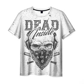 Мужская футболка 3D с принтом Dead Inside в Тюмени, 100% полиэфир | прямой крой, круглый вырез горловины, длина до линии бедер | 