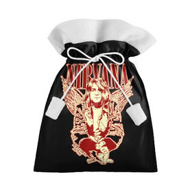 Подарочный 3D мешок с принтом Nirvana в Тюмени, 100% полиэстер | Размер: 29*39 см | bleach | blew | cobain | dave | geffen | hormoaning | in utero | incesticide | krist | kurt | nevermind | nirvana | novoselic | rock | vevo | геффен | курт кобейн | нирвана | рок