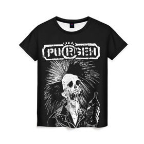 Женская футболка 3D с принтом Purgen в Тюмени, 100% полиэфир ( синтетическое хлопкоподобное полотно) | прямой крой, круглый вырез горловины, длина до линии бедер | punks | purgen | панки | пурген