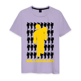 Мужская футболка хлопок с принтом BILLIE EILISH в Тюмени, 100% хлопок | прямой крой, круглый вырез горловины, длина до линии бедер, слегка спущенное плечо. | be | billie | billie eilish | blohsh | ghoul | билли | билли айлиш | биляш