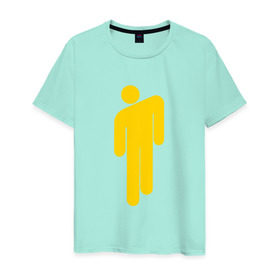 Мужская футболка хлопок с принтом BILLIE EILISH в Тюмени, 100% хлопок | прямой крой, круглый вырез горловины, длина до линии бедер, слегка спущенное плечо. | be | billie | billie eilish | билли | билли айлиш