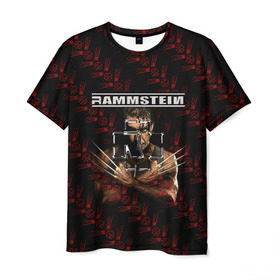 Мужская футболка 3D с принтом Rammstein (Росомаха) в Тюмени, 100% полиэфир | прямой крой, круглый вырез горловины, длина до линии бедер | rammstein