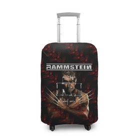 Чехол для чемодана 3D с принтом Rammstein (Росомаха) в Тюмени, 86% полиэфир, 14% спандекс | двустороннее нанесение принта, прорези для ручек и колес | rammstein