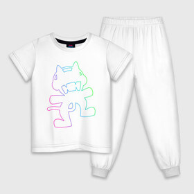 Детская пижама хлопок с принтом MONSTERCAT в Тюмени, 100% хлопок |  брюки и футболка прямого кроя, без карманов, на брюках мягкая резинка на поясе и по низу штанин
 | cat | monster | monster cat | monstercat | кот | монстеркет
