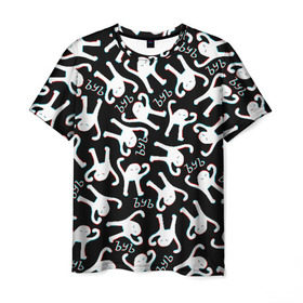 Мужская футболка 3D с принтом ЪУЪ СЪУКА ГЛИТЧ в Тюмени, 100% полиэфир | прямой крой, круглый вырез горловины, длина до линии бедер | cat | mem | memes | интернет приколы | кот | мем | мем кот | ъуъ | ъуъ съука