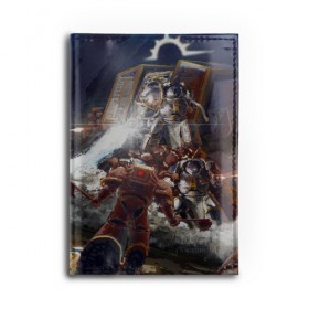 Обложка для автодокументов с принтом WARHAMMER 40K в Тюмени, натуральная кожа |  размер 19,9*13 см; внутри 4 больших “конверта” для документов и один маленький отдел — туда идеально встанут права | abaddon | armada | battlefleet gothic | black legion | warhammer 40k | абаддон | чёрный легион